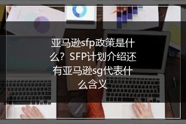 亚马逊sfp政策是什么？SFP计划介绍还有亚马逊sg代表什么含义